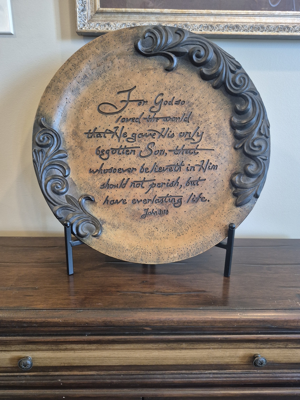 Hobby Lobby Tan Decorative Scripture Accent Plate